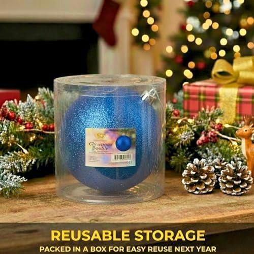 2cm Dark Blue Glitter Christmas Bauble for Tree, Home Decor and Seasonal Displays image 4