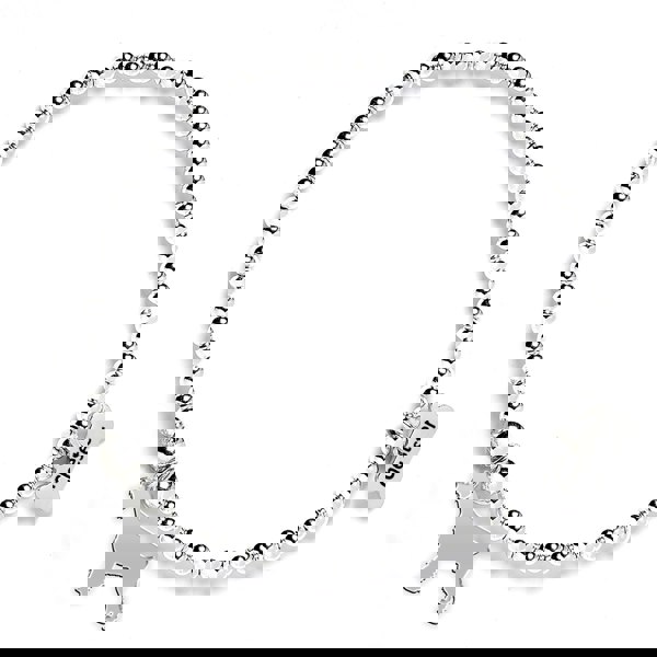 Giant Schnauzer Silhouette Silver Ball Bead Bracelet - Personalised - MYLEE London