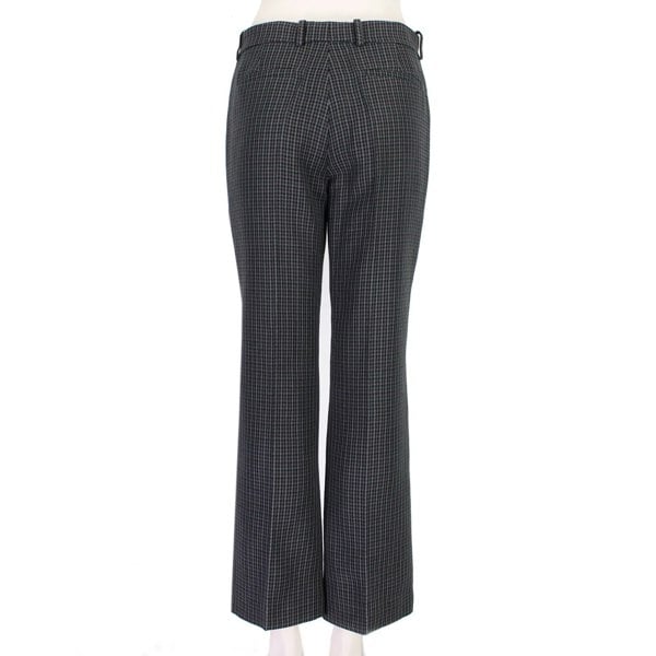 Nina Ricci black grey and claret houndstooth pattern trousers in a wool tweed fabric