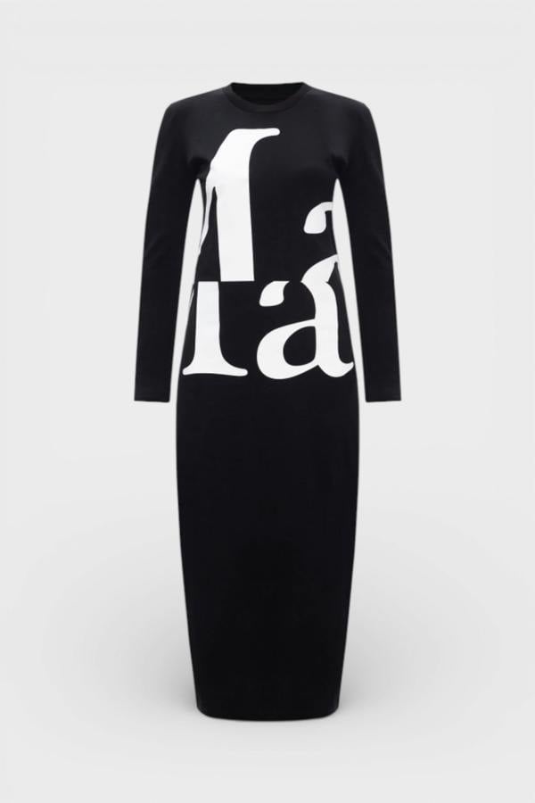 Maison Margiela MM1 Printed Dress Black