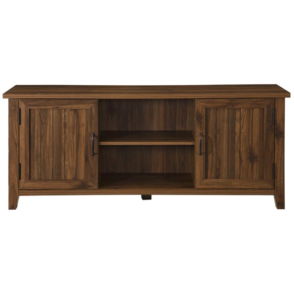 Homeology RANCH Walnut Dual Compartment Storage 6-Shelf up to 65" Flat Screen TV Cabinet
