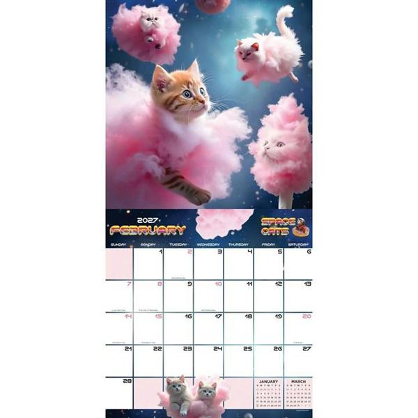 Space Cats Calendar 2027, Wall Calendars, Month To View, Humour, Gift
