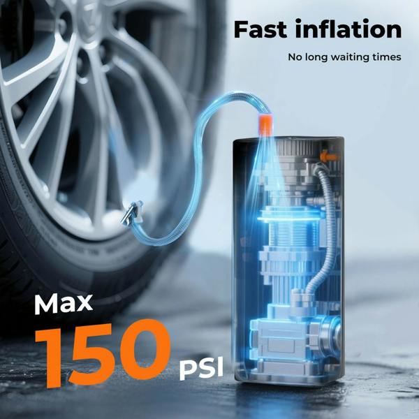 Manan Car Tyre Inflator Cordless Digital Rechargeable Tire Air Compressor Pump