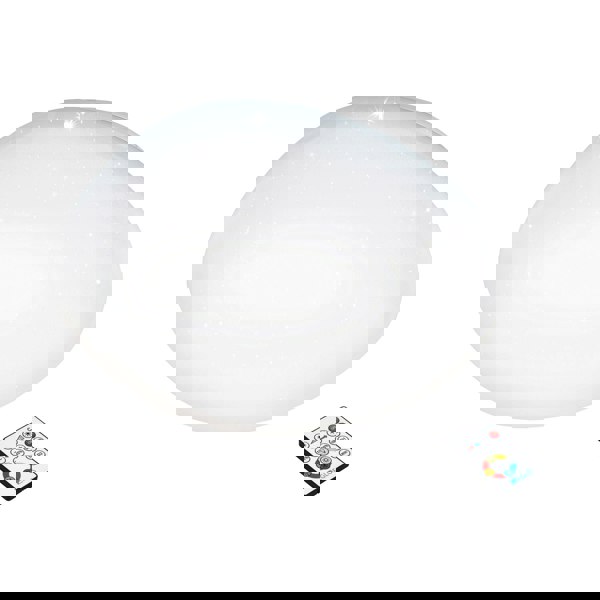 Wall Flush Ceiling Light White Shade White Plastic With Crystal Effect LED 34W Loops