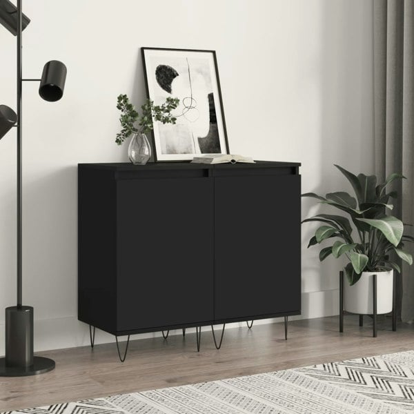 Berkfield Sideboards 2 pcs Black 40x35x70 cm Engineered Wood