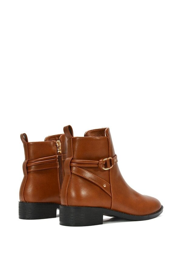 XY LONDON Ankle Boots Buckle Strap Low Heel Chelsea