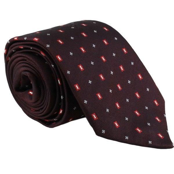 Dunhill luxurious mulberry silk tie in a woven neats pattern