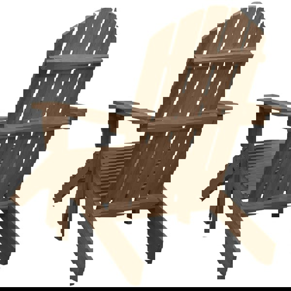 Berkfield Garden Chair with Ottoman Wood Brown