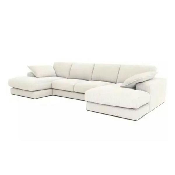 Snug Furniture Large Spacious Double Corner Sofa With Footstool Jumbo Cord