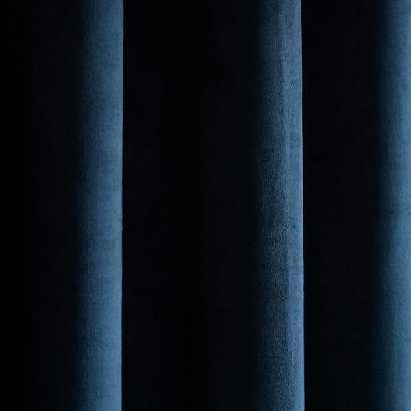 Catherine Lansfield Super Thermal Blackout Matt Velour Eyelet Curtains Navy Blue