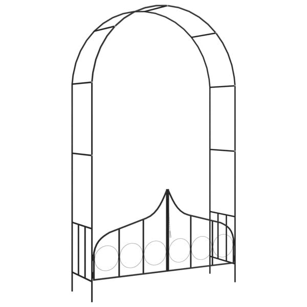 Berkfield Garden Arch with Gate Black 138x40x238 cm Iron