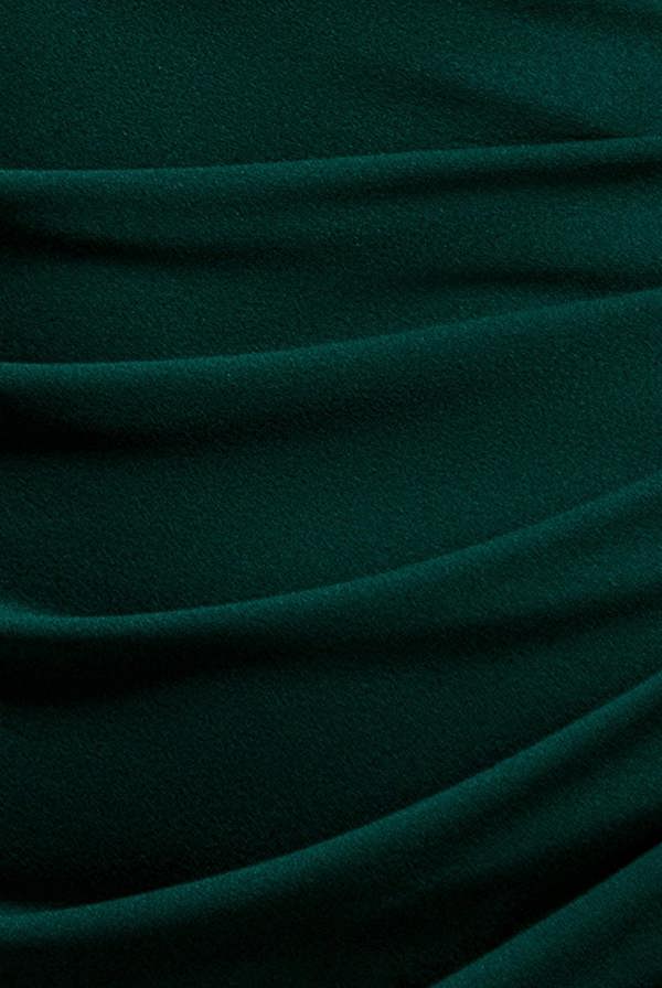 Cap Sleeve Pleated Asymmetric Maxi Dress - Emerald Green DR5115