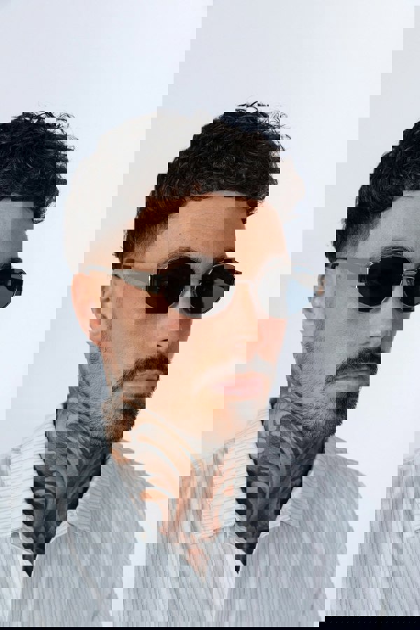 SVNX Oval Metal Frame Sunglasses in Silver Grey