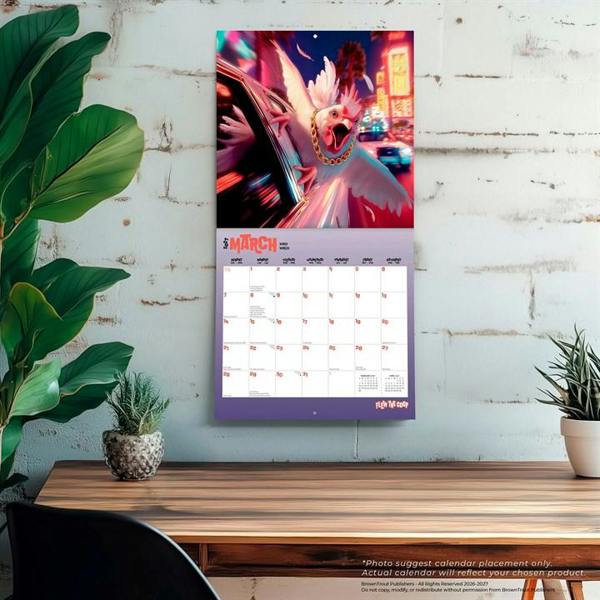 Flew the Coop Calendar 2027, Wall Calendars, Month To View, Animals, Gift