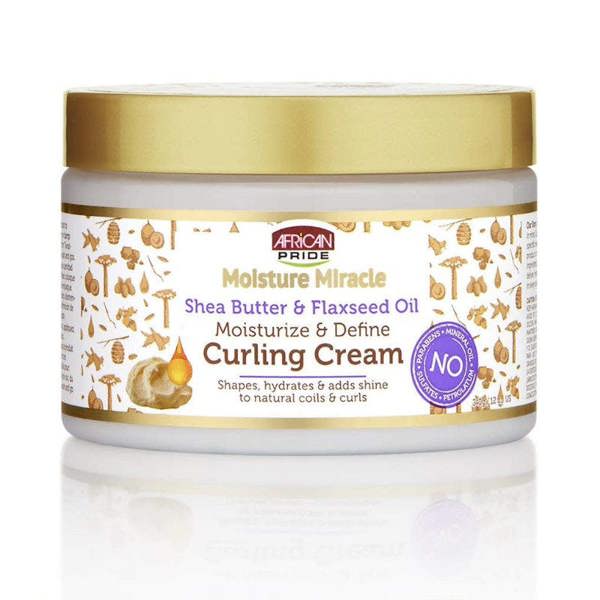 Jar of African Pride Moisture Miracle Curling Cream on a white background