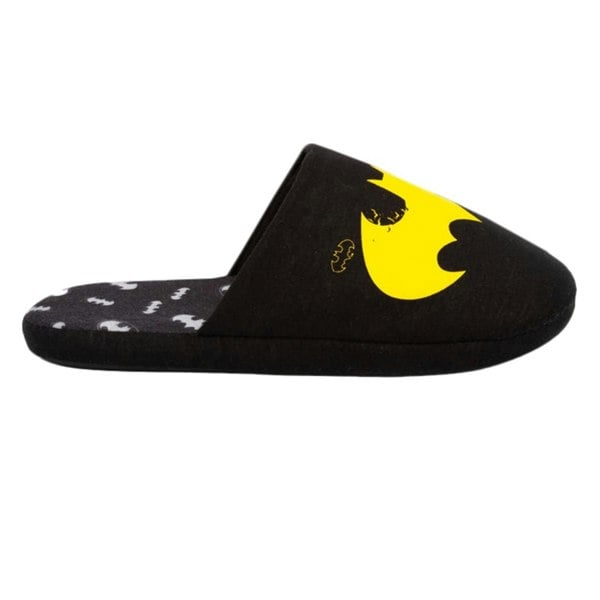 Batman Mens Distressed Logo Slippers - Black/Yellow