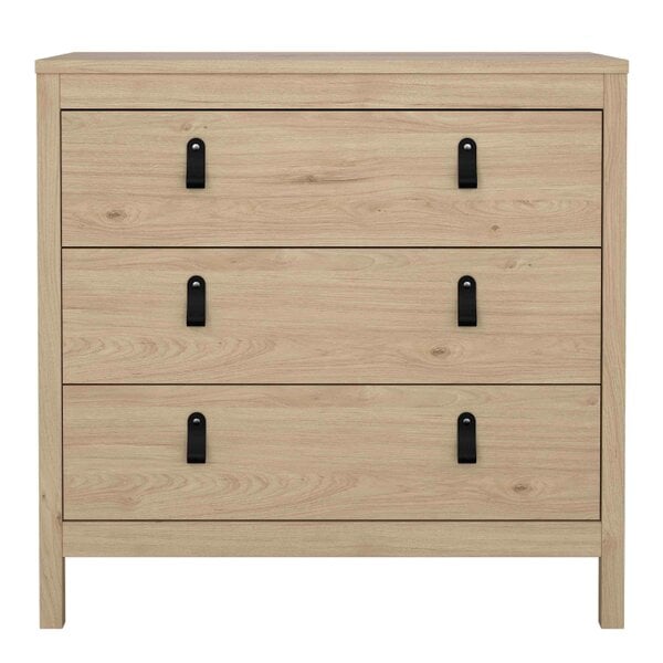 Wyld Haus Wildberry Natural Oak Wood Chest 3 Drawers