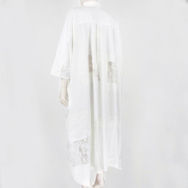 Joseph luxurious oversize shirt dress in white cotton Intricate lace panelling and applique detailing