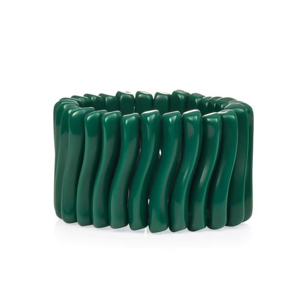 Zavana Wide Green Chunky Bangle Bracelet for Women