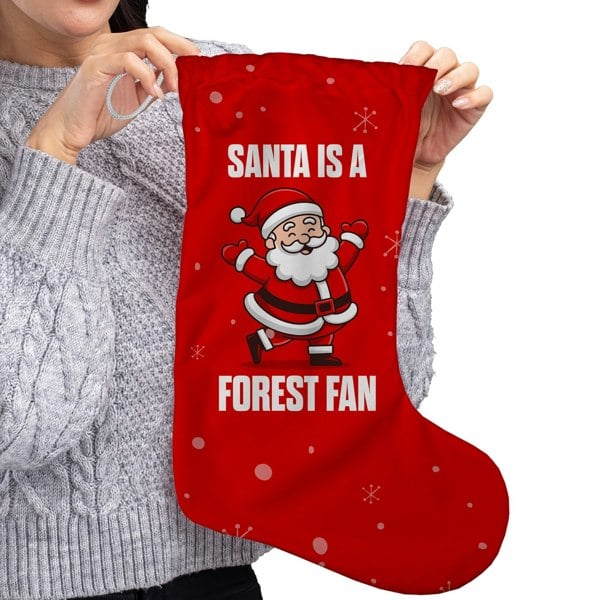 BritishmadeGifts Santa is a Forest Football Fan - Christmas Stocking