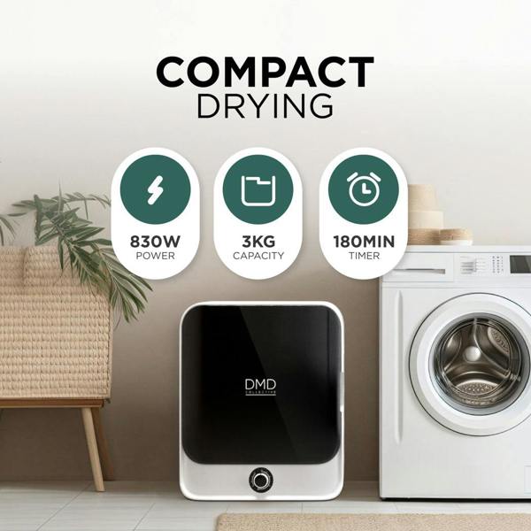 DMD Collective Mini Tumble Dryer - Vented, Anti-Wrinkle and Cool Air