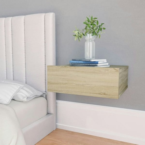 Berkfield Floating Nightstand Sonoma Oak 40x30x15 cm Engineered Wood