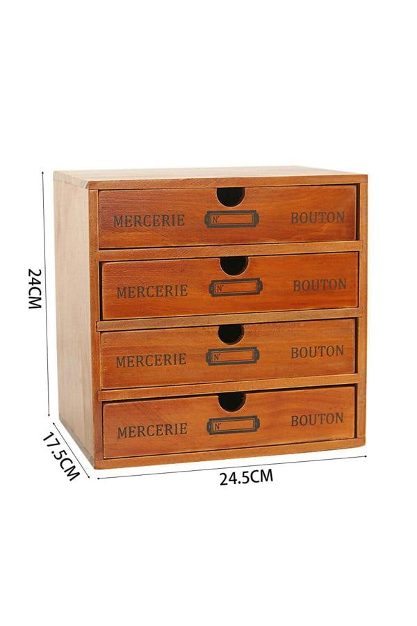 Living and Home Retro 4-Drawers Wooden Organizer Box