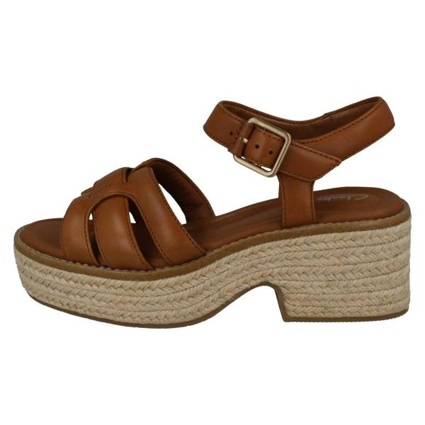 Clarks Ladies Clarks Platform Wedge Sandals Coledale Strap