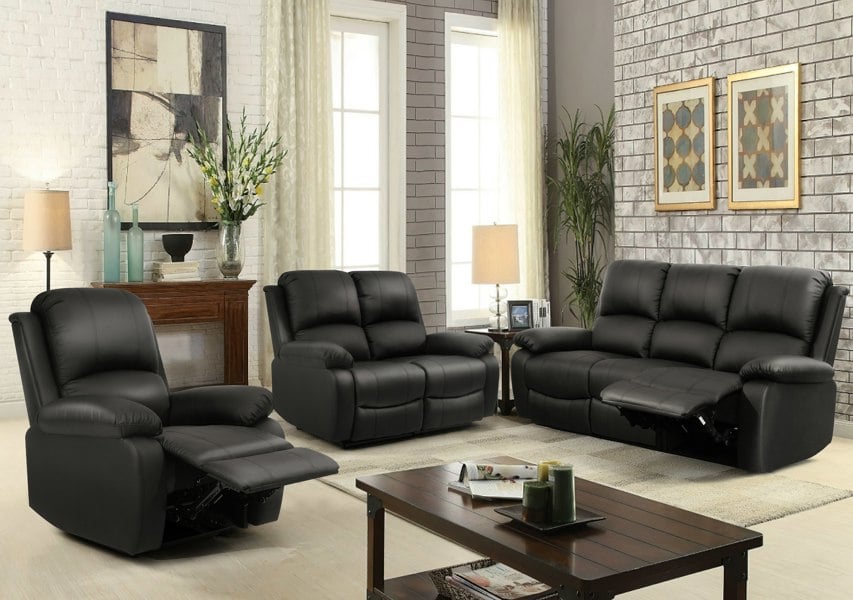 Comfy Living Milan Reclining Luxury Faux Leather Sofa Set - Indulge in the Ultimate Comfort and Style for Your Living Room