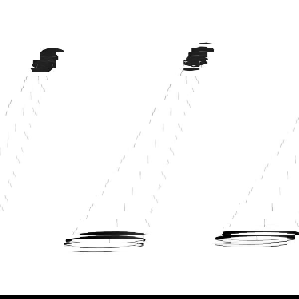 Milagro Orion LED Pendant Light 40cm Diameter Modern Black Circular Design