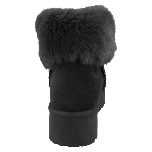 Spot On Ladies Spot On Platform Comfy Ankle Boots with Faux Fur Collar F4463