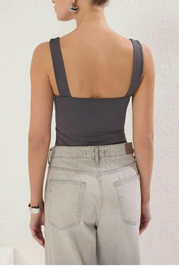 WOVCOR Square Neck Knit Bodysuit