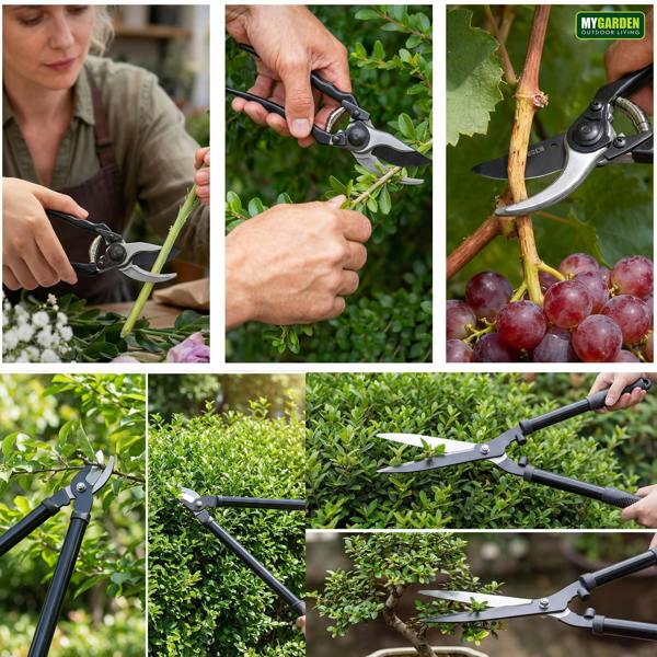My Garden Outdoor Living My Garden Hedge Shears Pruner Bypass Loppers Set of 3 - Pruning Secateurs Hedging Shear & Tree Loppers with Ultra Sharp Blade