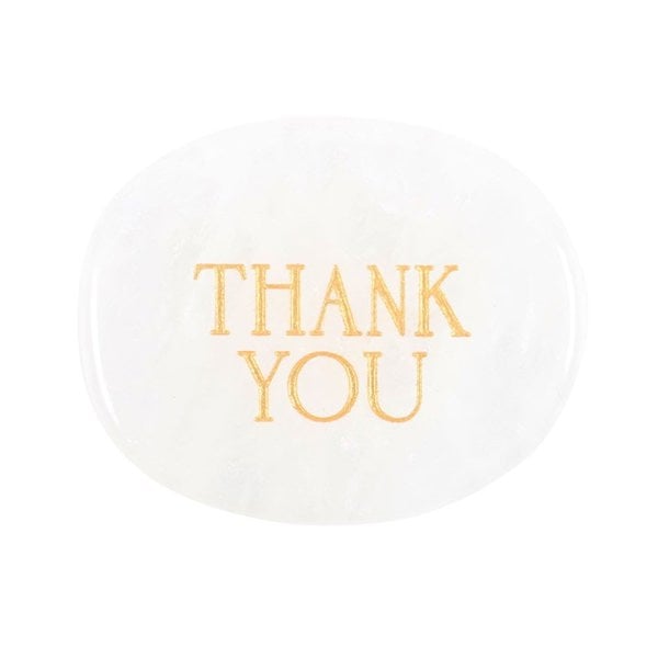 Serano Thank You Clear Quartz Crystal Palm Stone