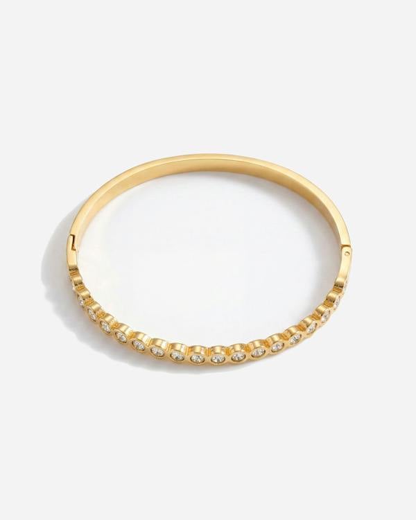 Elk & Bloom Chunky Solitaire Tennis 14K Gold Bangle