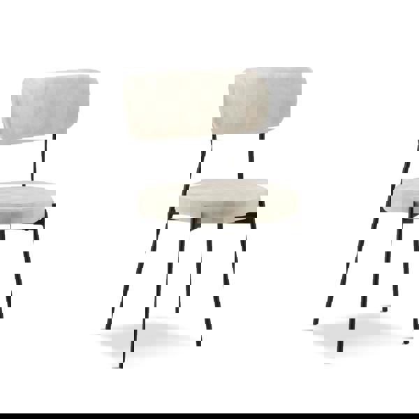 TRL Furniture Arlo Luxe Velvet Dining Chairs – Stackable - Cream (Set of 2)