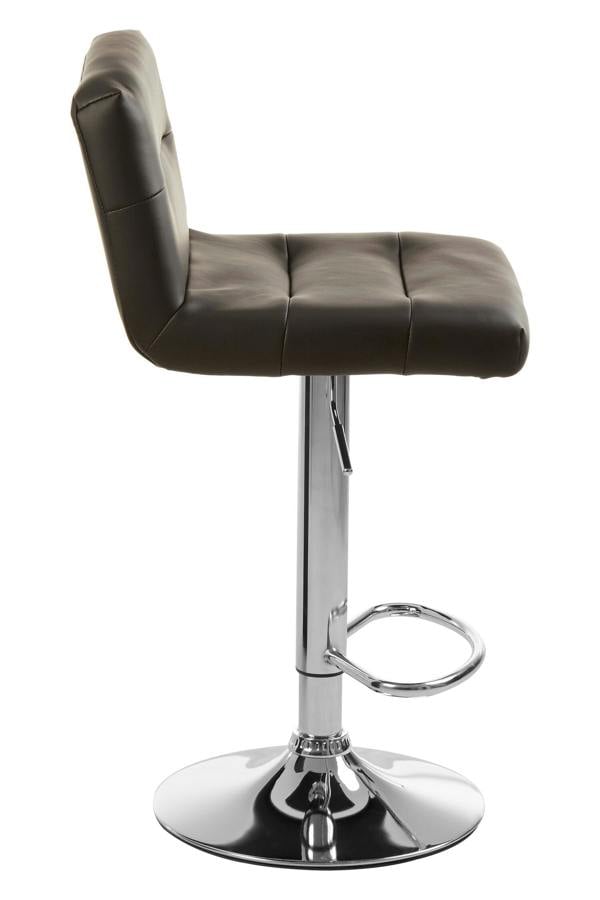 Interiors by Premier Baina Black Seat Bar Stool With Chrome Base