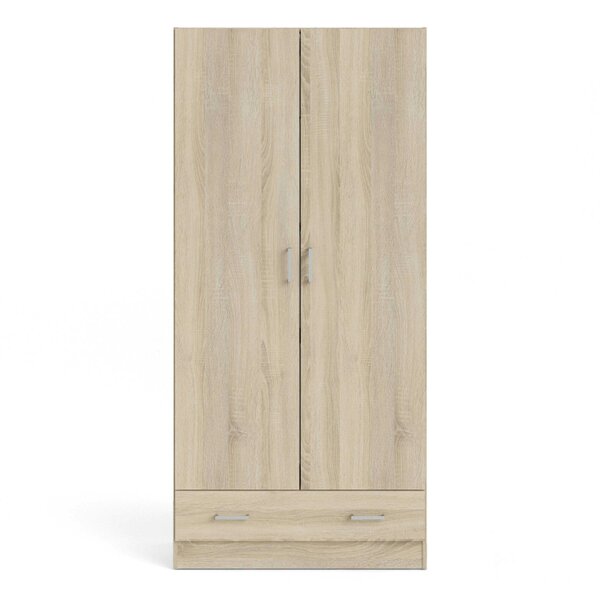 Wyld Haus Berlin Natural Slim 2 Door Bedroom Wardrobe 1 Drawer