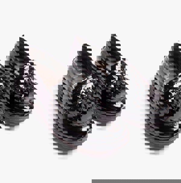 GEOX JR AGATA Girls Moccasin Tassel School Shoes Patent Black