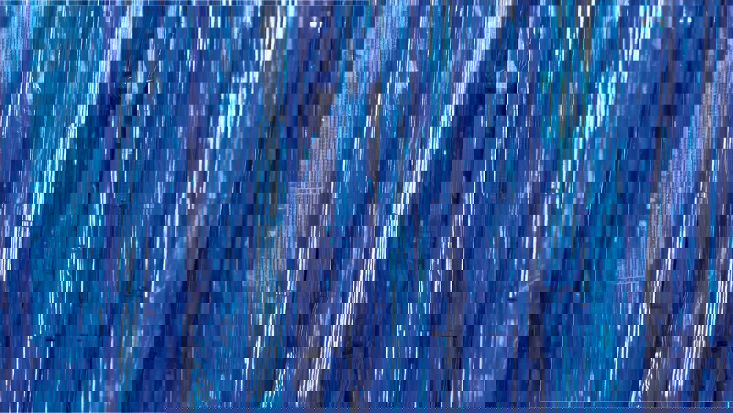 Cheetah Shimmer Tinsel Curtain, 3M x 1M Blue