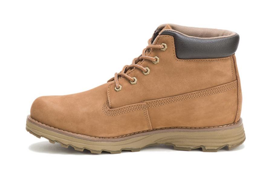 Caterpillar CAT (Caterpillar) Men's Founder Brown Leather Everyday Ankle Boots