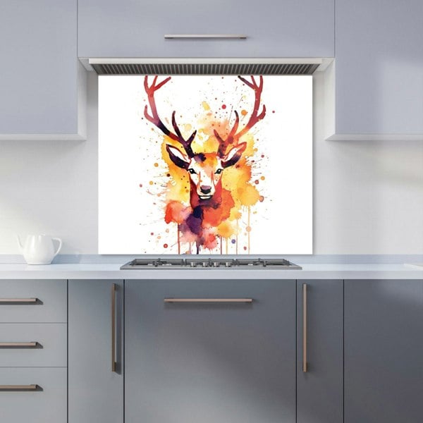 Warren Reed - Designer Watercolour Stag Face Kitchen Splashback