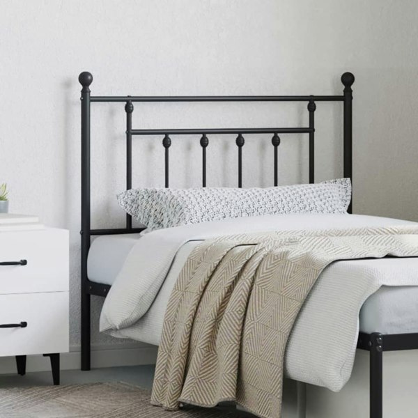 Berkfield Metal Headboard Black 90 cm