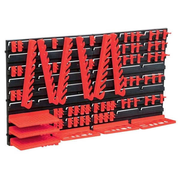 Berkfield 71 Piece Storage Kit with Wall Panels Red and Black