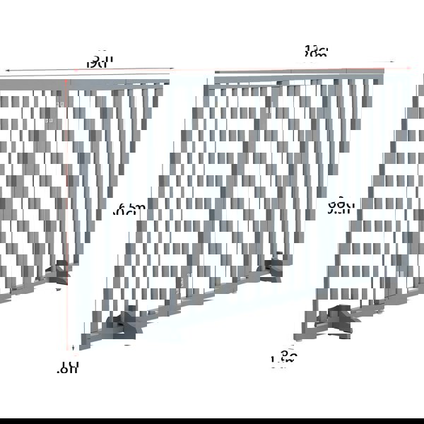 Folding Pet Gate Dog Fence Child Safety Indoor Durable Free Standing Wood Pet Gate Living and Home