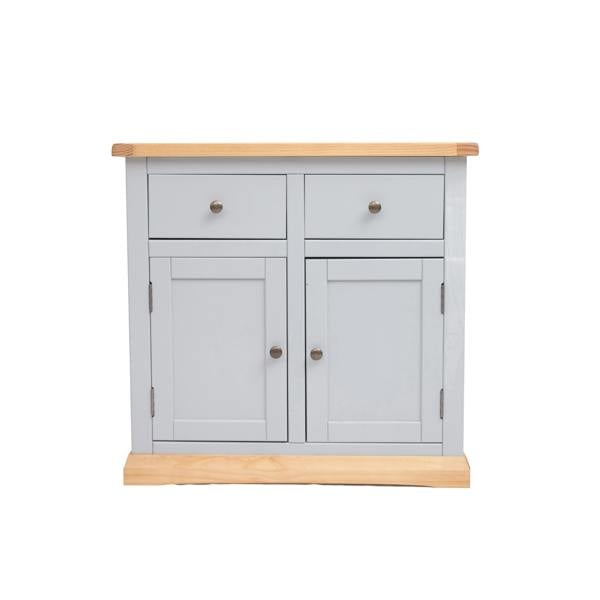 Bomporto Light Grey 2 Drawer 2 Door Sideboard Brass Knob