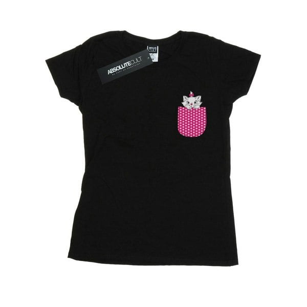 Disney Womens/Ladies Aristocats Marie Chest Cotton T-Shirt - Black