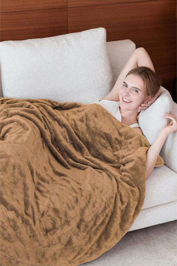 Ezysleep Super Soft Cosy Heated Fleece Throw Blanket With Adjustable Control