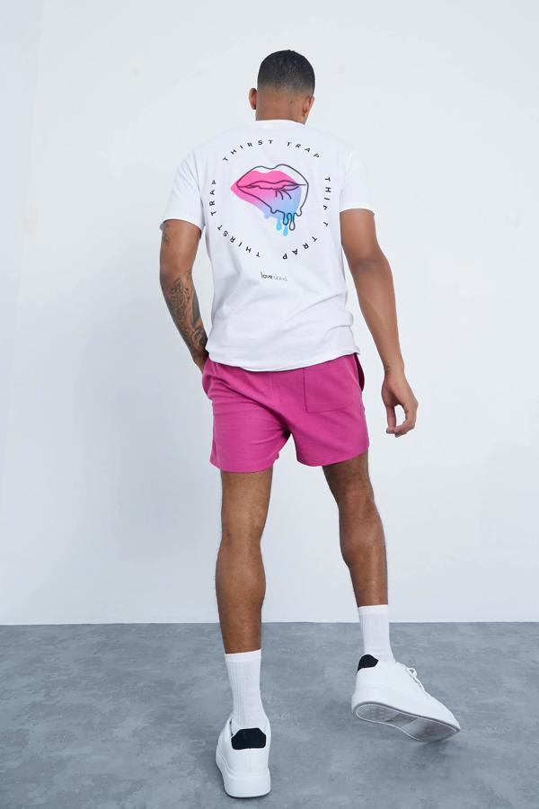 Smart Living Mens Love Island Lips T-Shirt - White