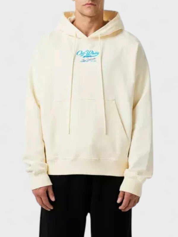 Off-White Script Logo Opp Over Skate Hoodie Ivory